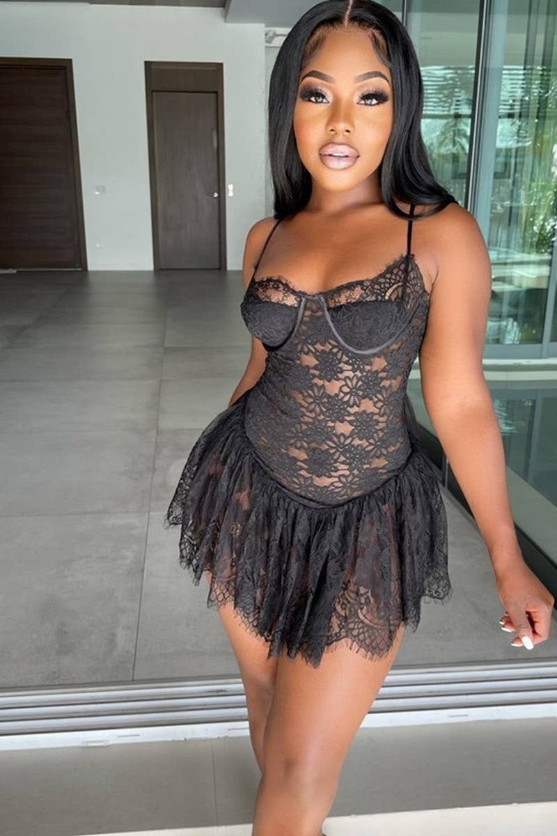 CWDSD10637_LACE TRIM SLEEVELESS SPAGHETTI STRAP MINI DRESS