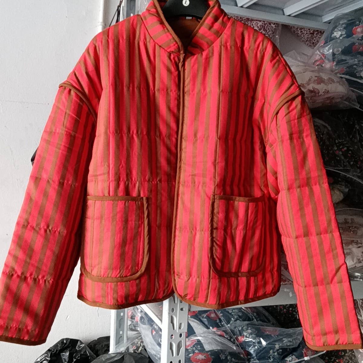 REVERSIBLE FLORAL LOOSE WARM QUILTED JACKETS