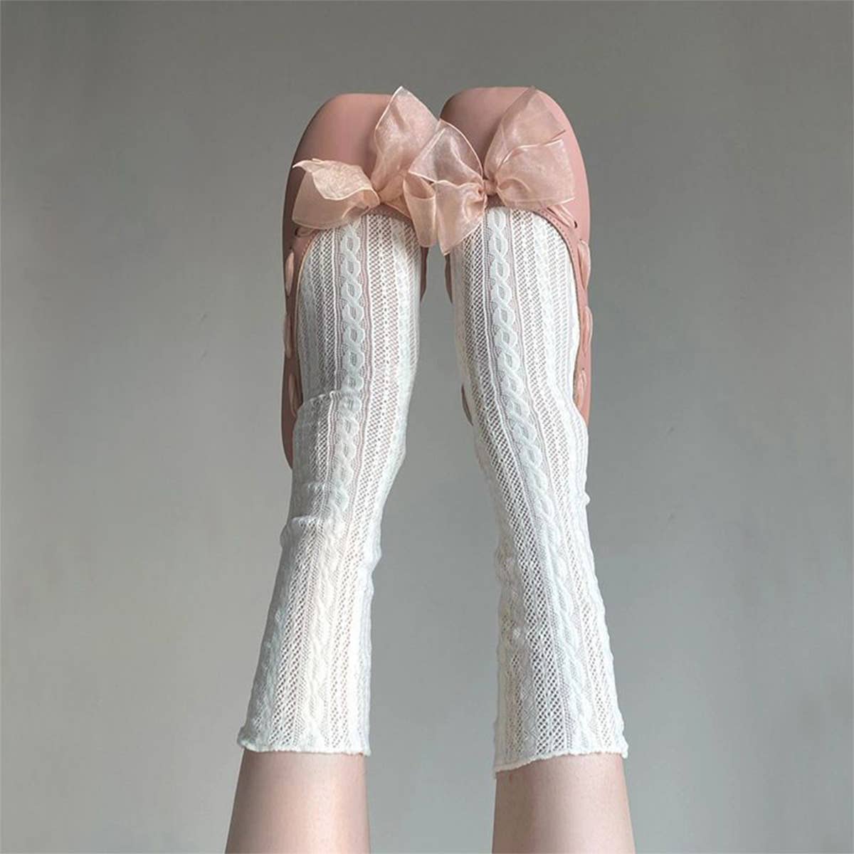 THIN LACE MESH SOCKS VERSATILE MID LENGTH SOCKS