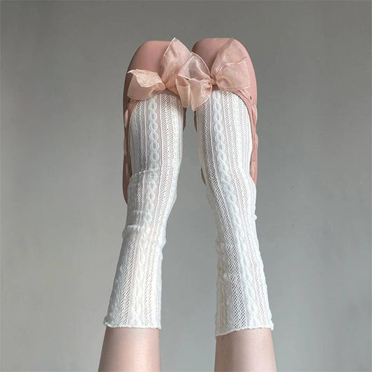 THIN LACE MESH SOCKS VERSATILE MID LENGTH SOCKS