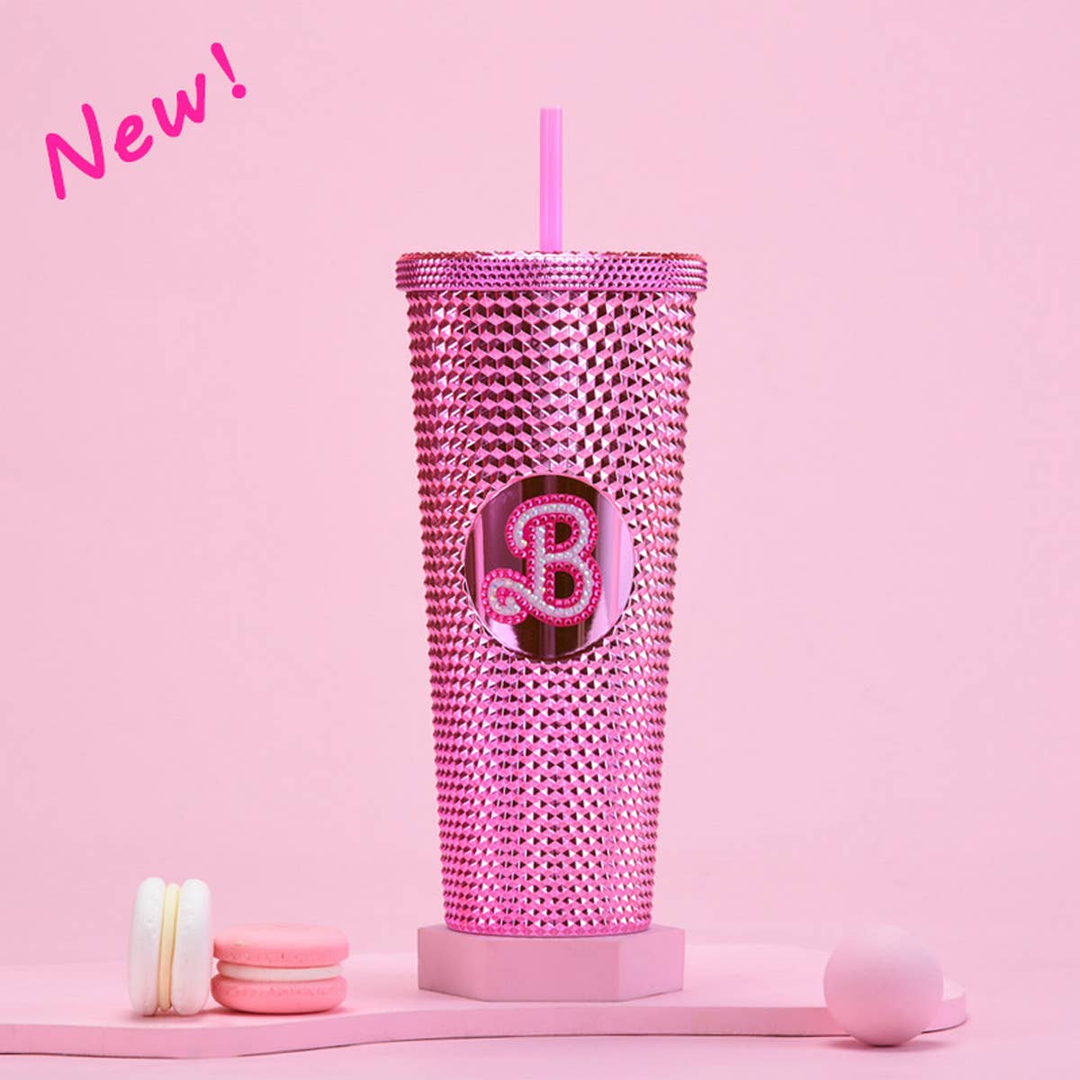 DOUBLE LAYER PORTABLE PLASTIC STRAW DIAMOND CUP