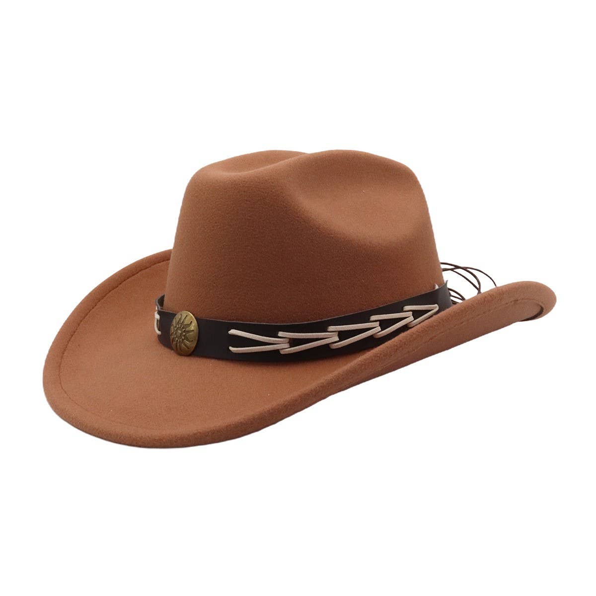 Couples Wool Fedora Hat Cowboy Jazz Style_CWAH04383