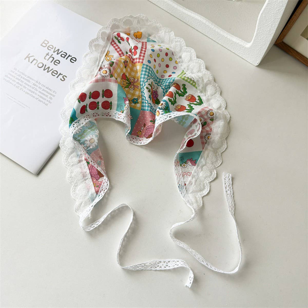 CARTOON CUTE FLOWER PATTERN TRIANGLE HEADSCARF_CWAHA1358