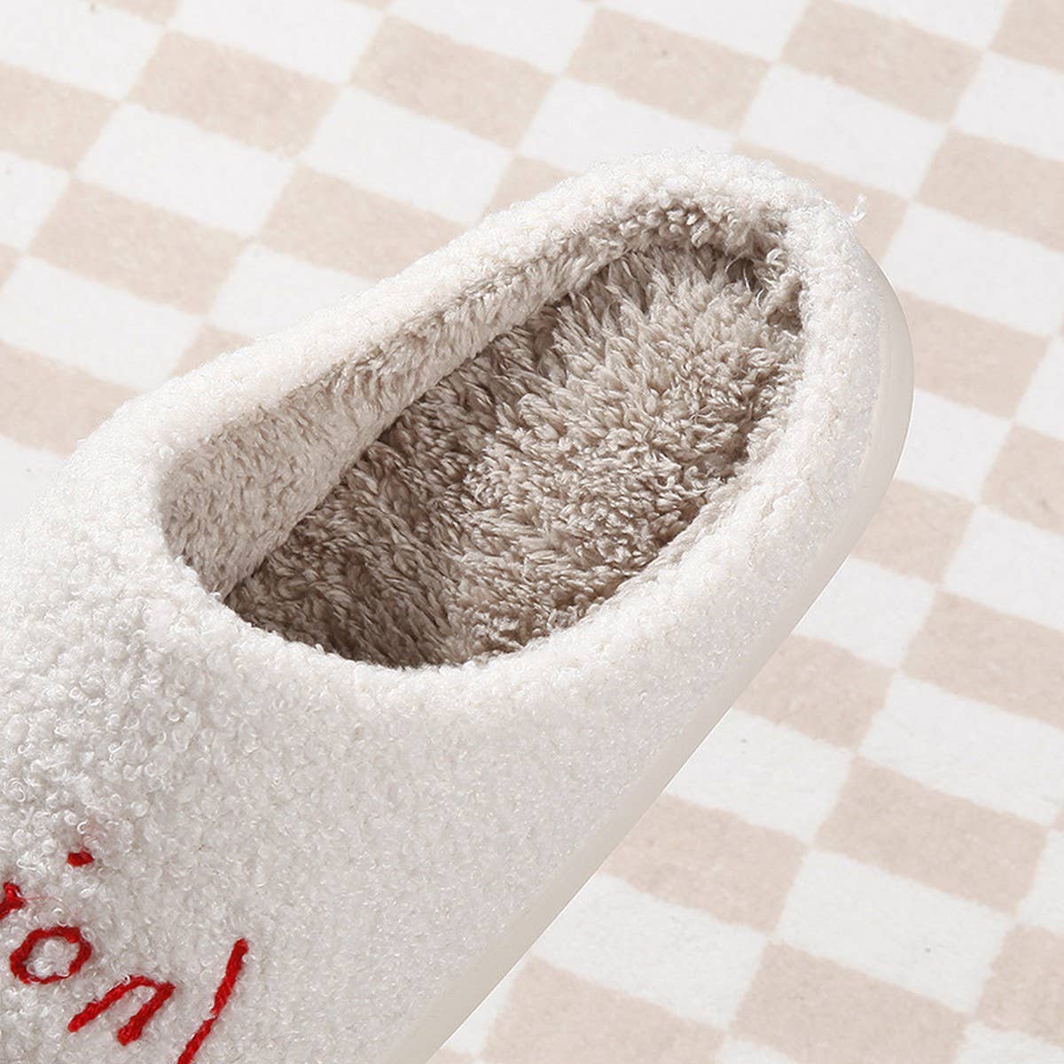 FONT PATTERN CARTOON WINTER WARM COTTON SLIPPERS