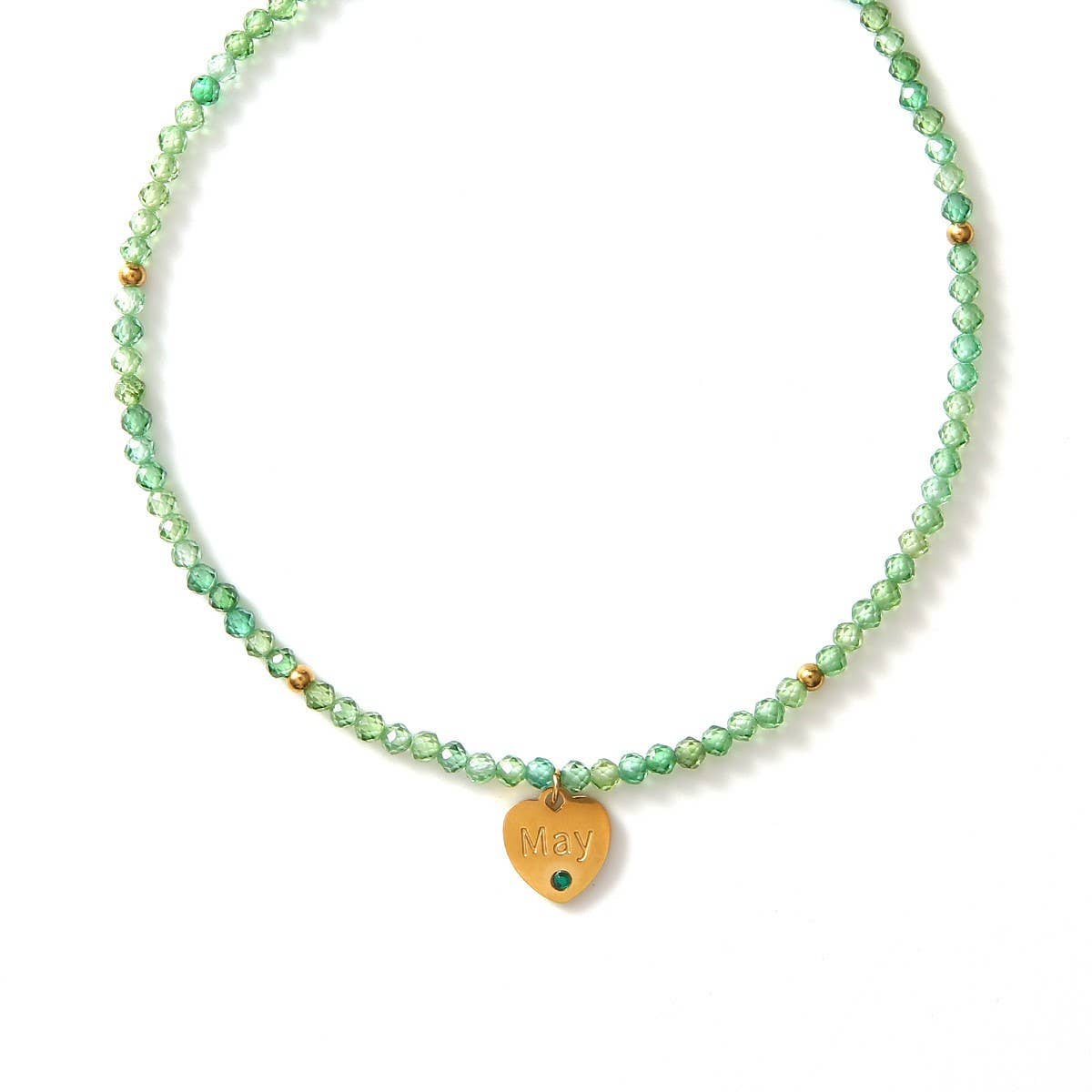 12-Month Cut Stone Necklace with Heart Pendant_CWMM8851