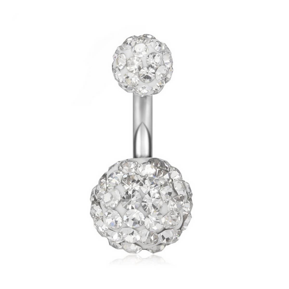 Clay Ball Belly Ring ? CZ Stainless Steel Piercing