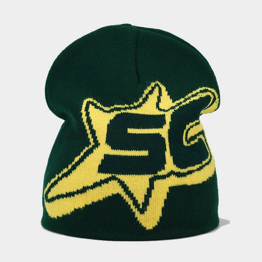 CASUAL LETTER STAR JACQUARD KNITTED HAT_CWAH1589