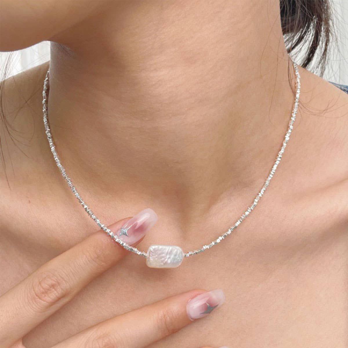 Niche design star-shaped Baroque pearl necklace