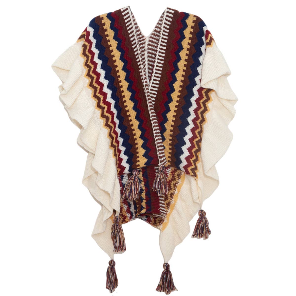 Knit Cape Shawl - Travel Wrap for Fall & Winter