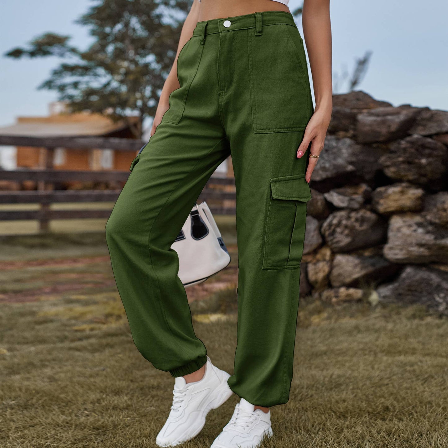 SEMI-ELASTIC PERSONALITY ALL-IN-ONE CARGO PANTS