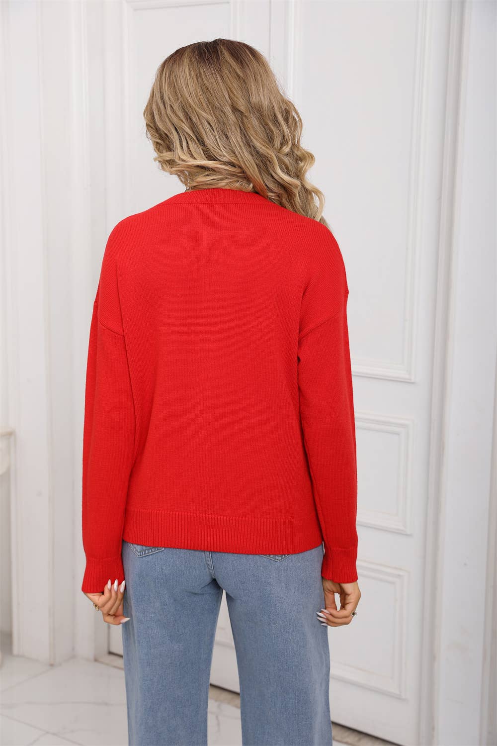 Languid lazy wind gentle pink love knit sweater