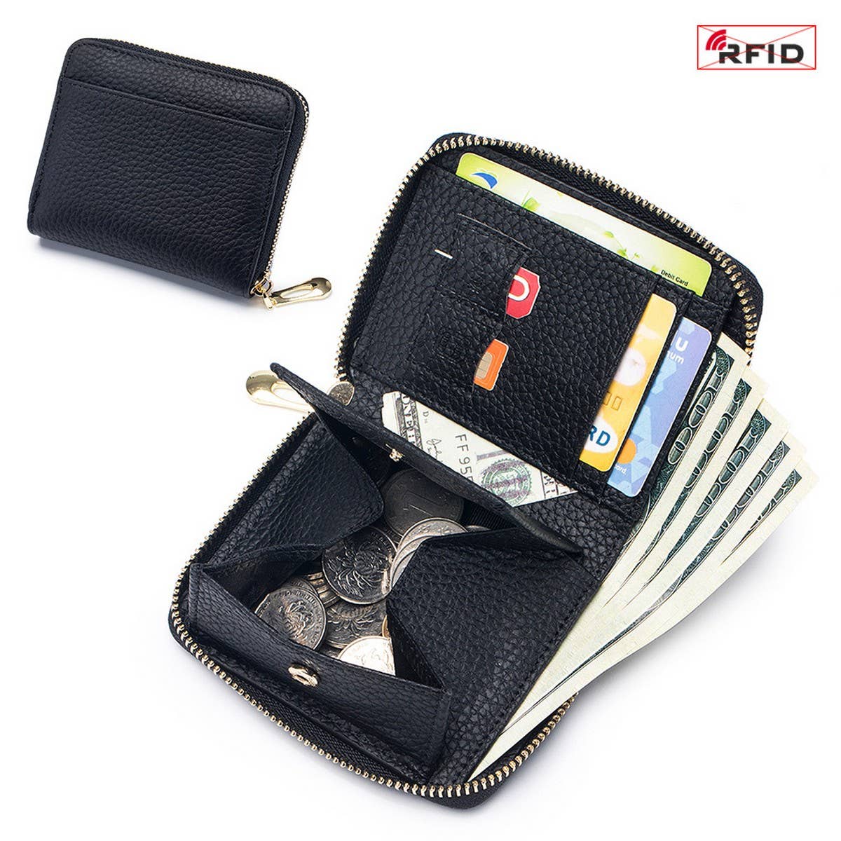 FASHION MULTIFUNCTIONAL SHORT LEATHER WALLET_CWAB3754