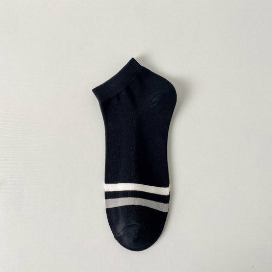 TWO-BAR SOLID COLOR BREATHABLE SOCKS FOR MEN