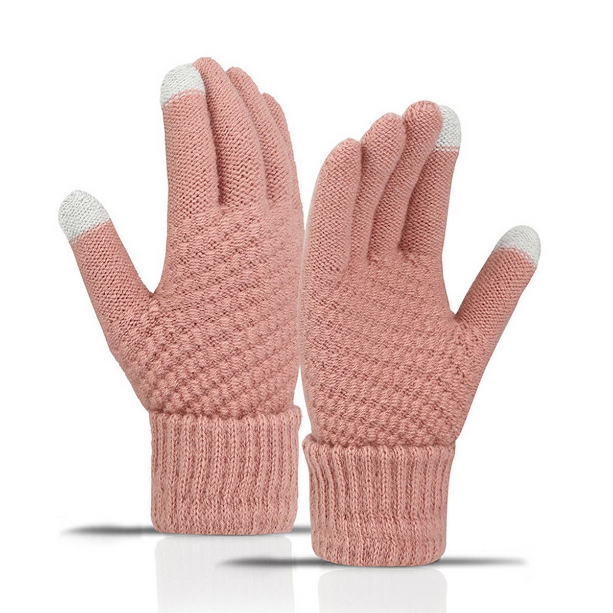 CWAG00551_WOMEN WINTER CUTE KNIT TOUCHSCREEN GLOVES