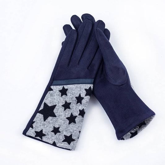 FASHIONABLE WARM STAR PLAID GLOVES_CWAG0076