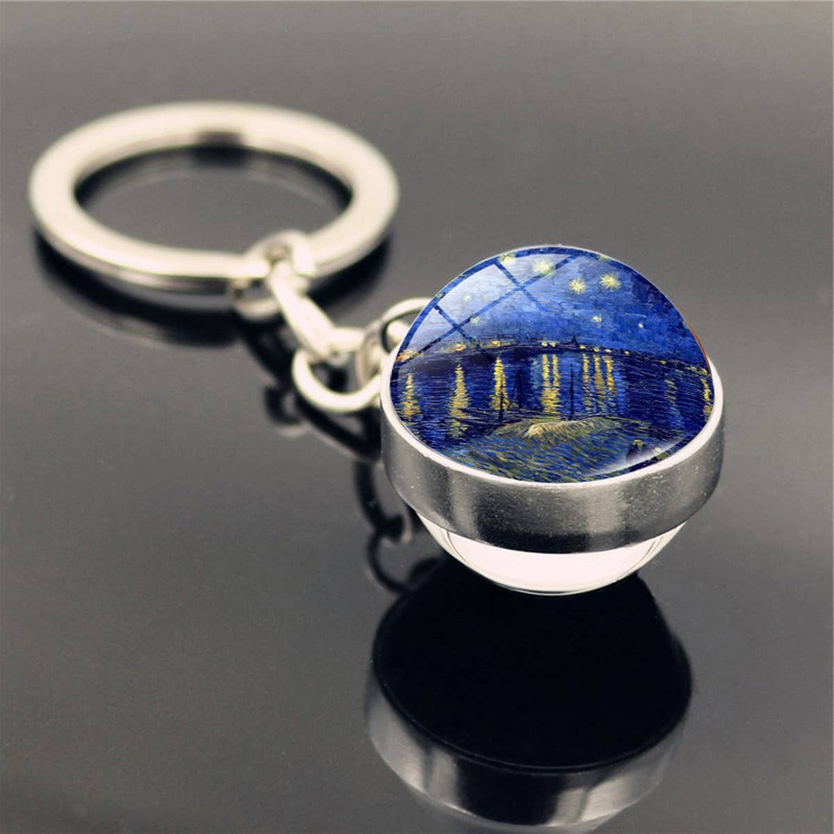 STARRY SKY TIME GEM METAL KEYCHAIN PENDANT JEWELRY_CWMM0494