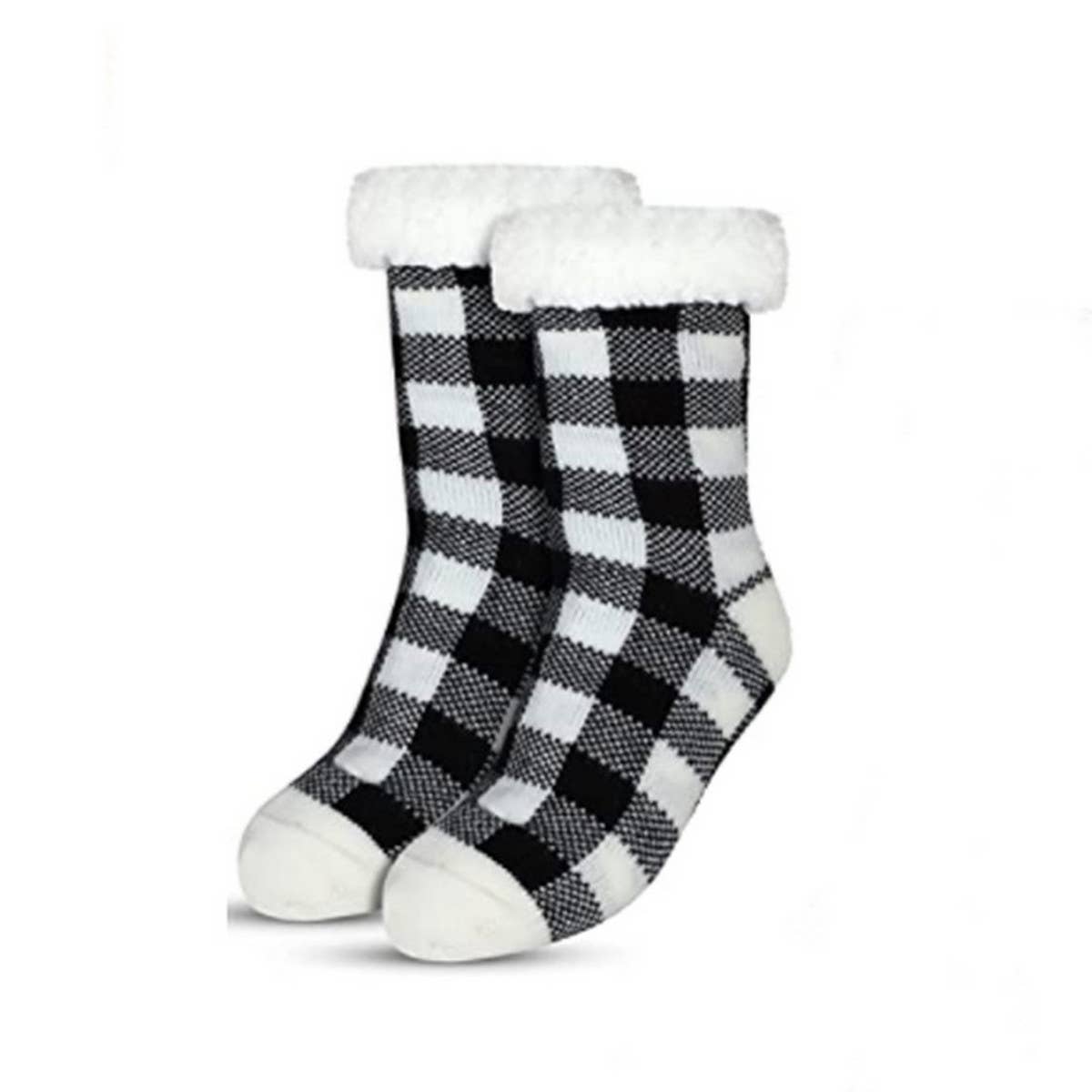 WARM CHRISTMAS PLAID PLUSH INDOOR SLIPPERS