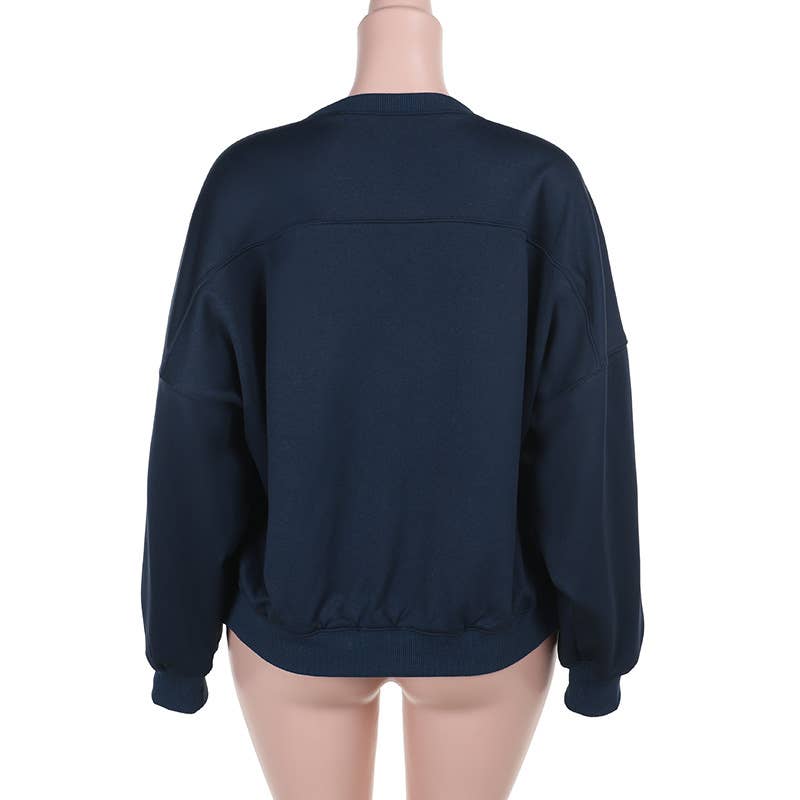 SIMPLE CASUAL LOOSE BASIC SPORTS WOMEN'S HOODIE