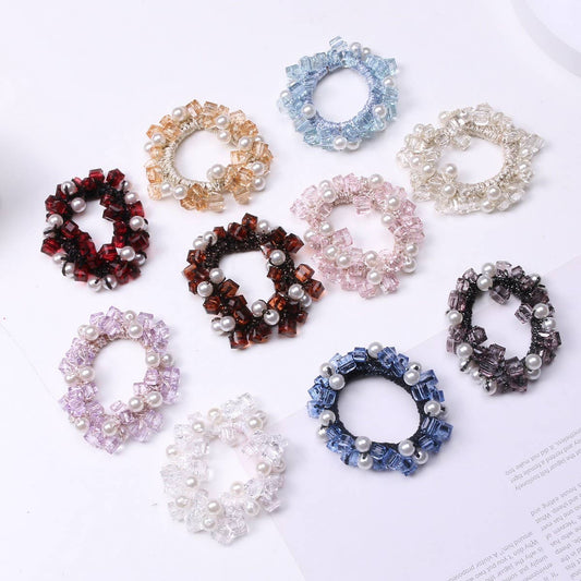 Elegant Pearl Crystal Hair Tie New Simple Style