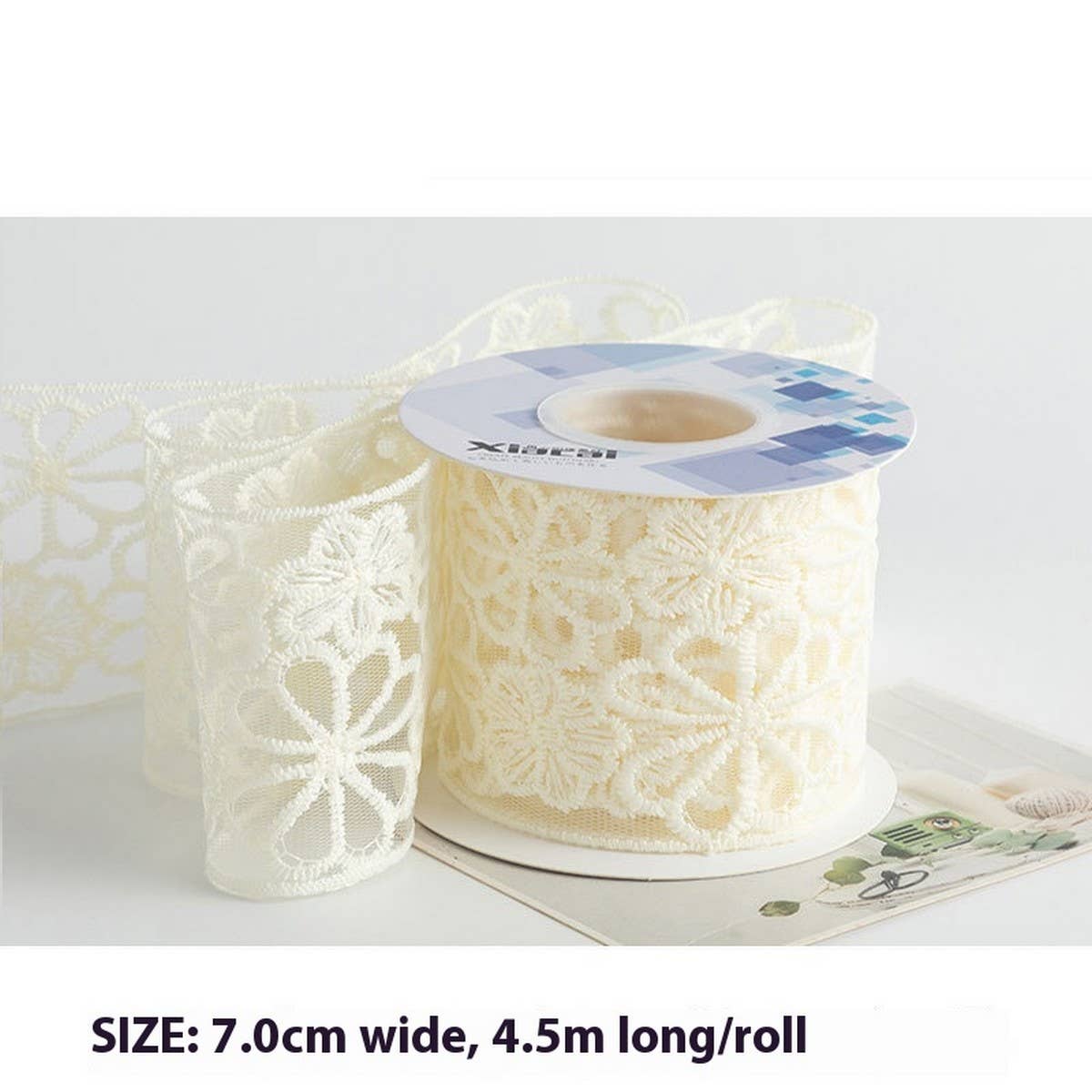 LACE EMBROIDERY FLOWER RIBBON DIY RIBBON