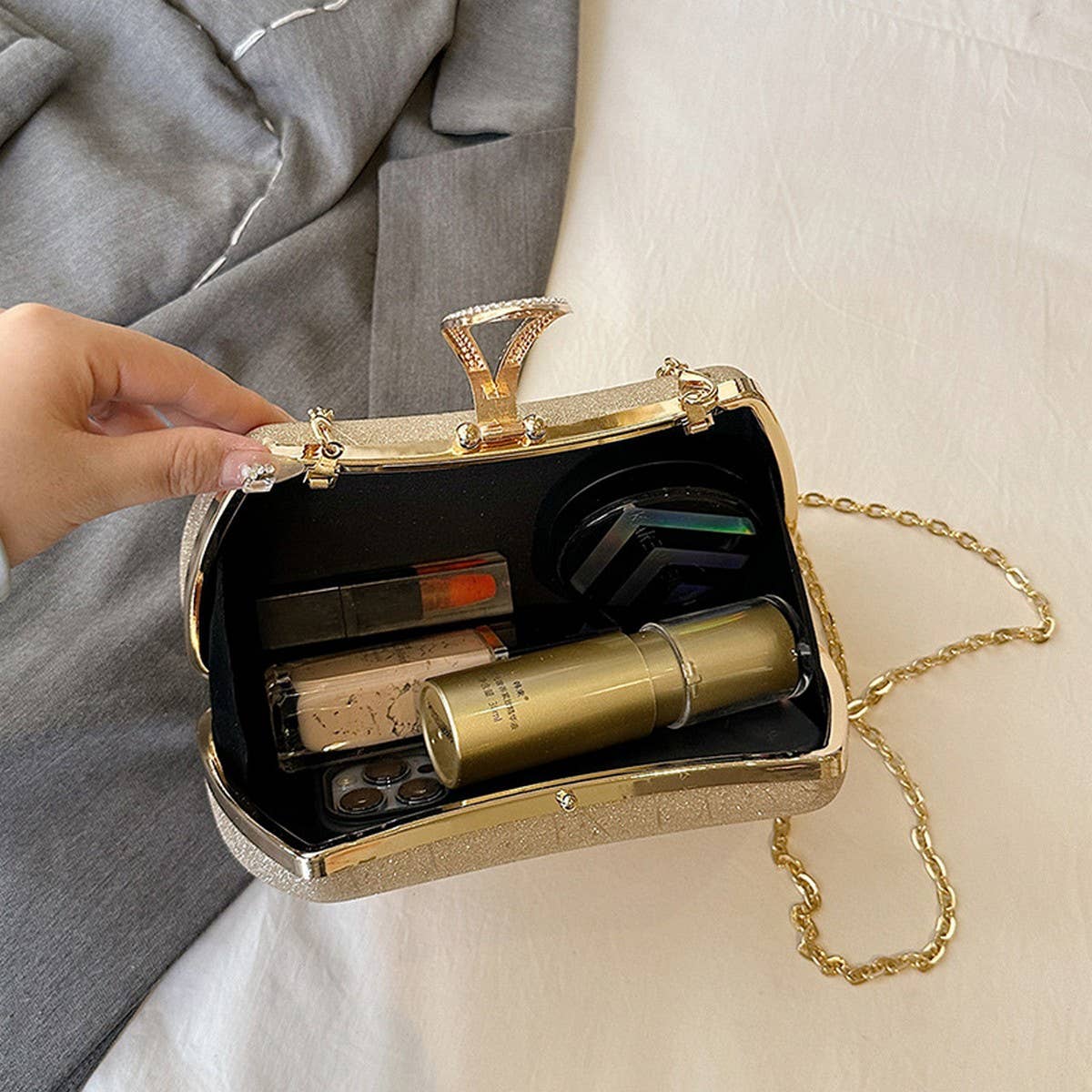 SHOULDER EVENING BAG CHAIN  SQUARE BAG CLUTCH BAG_CWAB3253