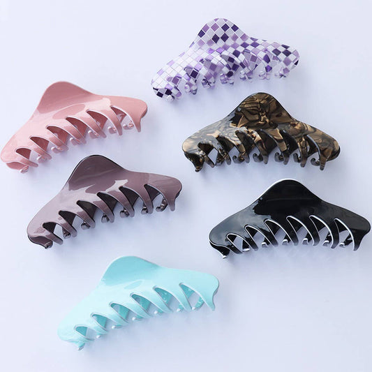 11.5cm Solid Edge Hair Claw, Large Back Shark Clip_CWAHA2613