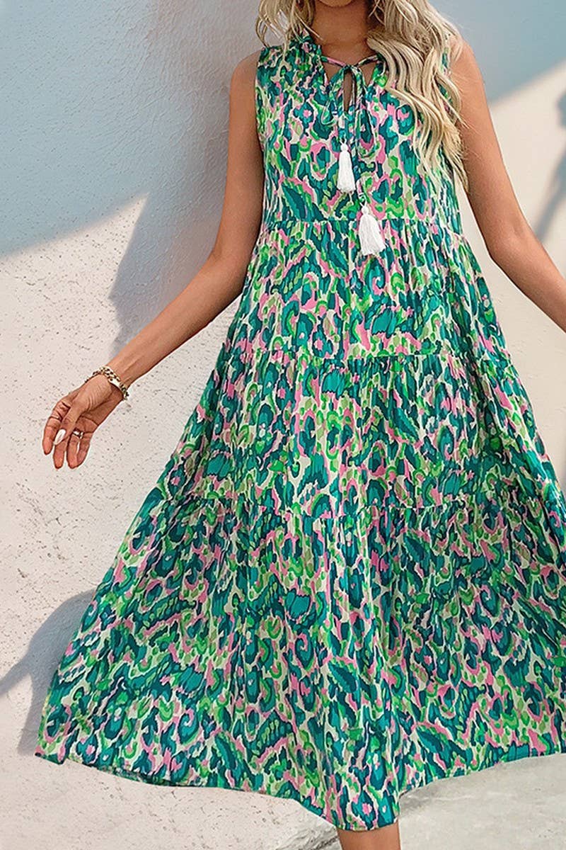 CWDMD2512_SLEEVELESS BOHEMIAN LONG DRESS