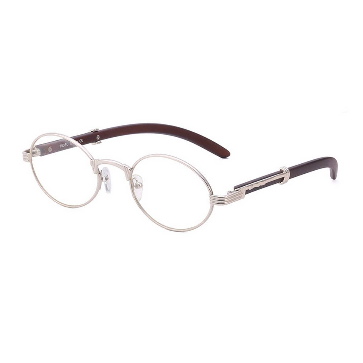 IMITATION WOOD SUNGLASSES ROUND FRAME SUNGLASSES