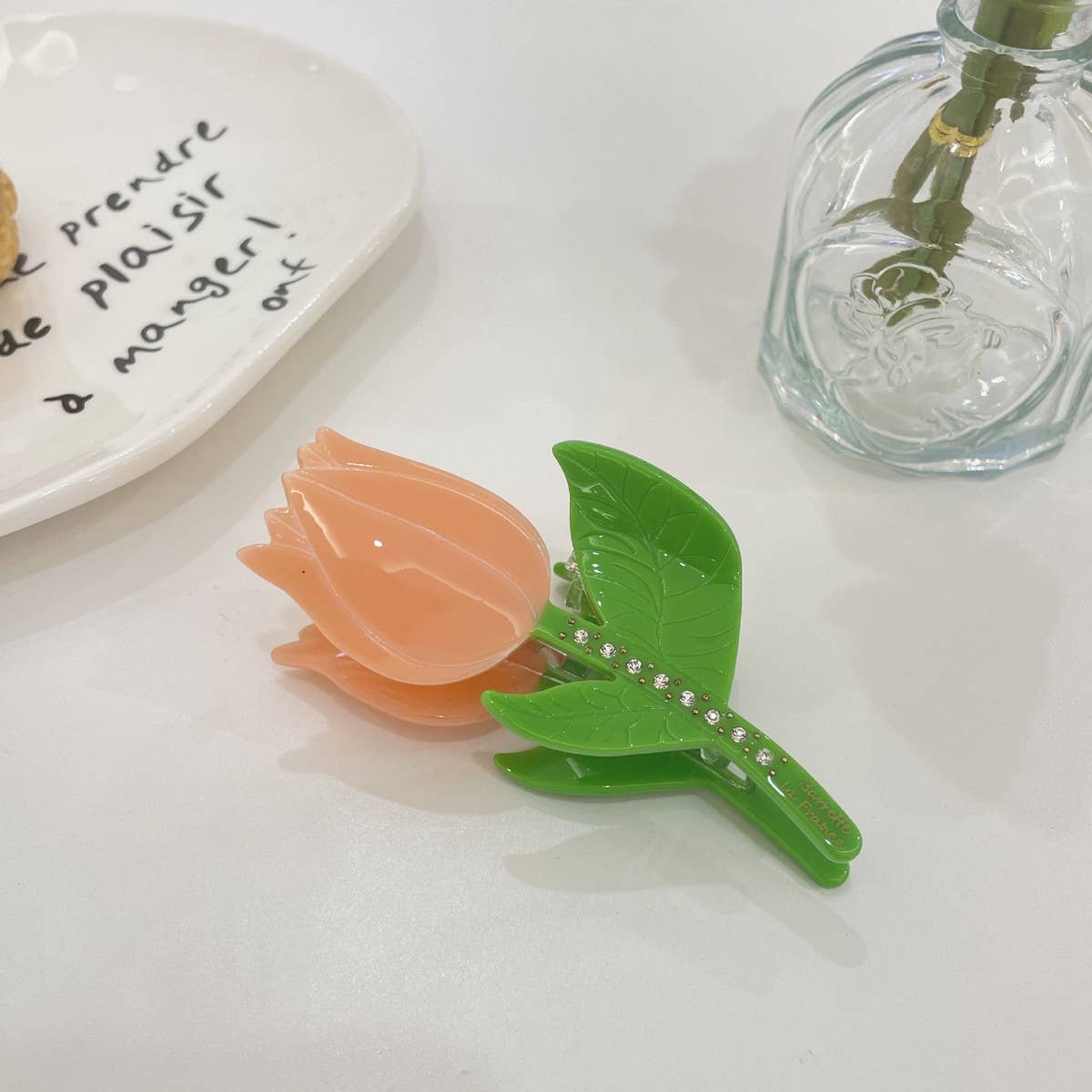 Rhinestone Flower Hair Claw - Tulip Sunflower Clip_CWAHA0966