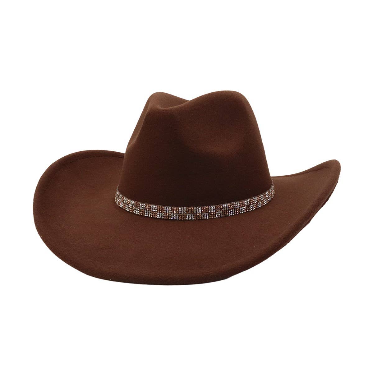 Western Ethnic  Felt Cowboy Fedora Hat_CWAH04408