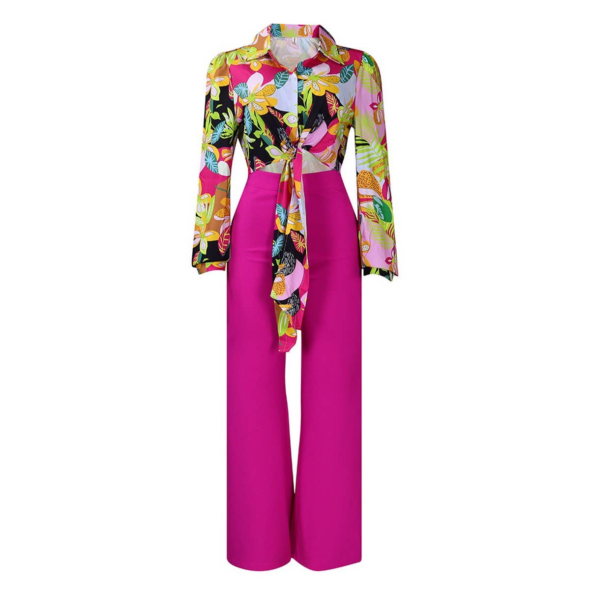 PRINTED SHIRT TOP WIDE-LEG PANTS TWO-PIECE SET_CWSTB1143