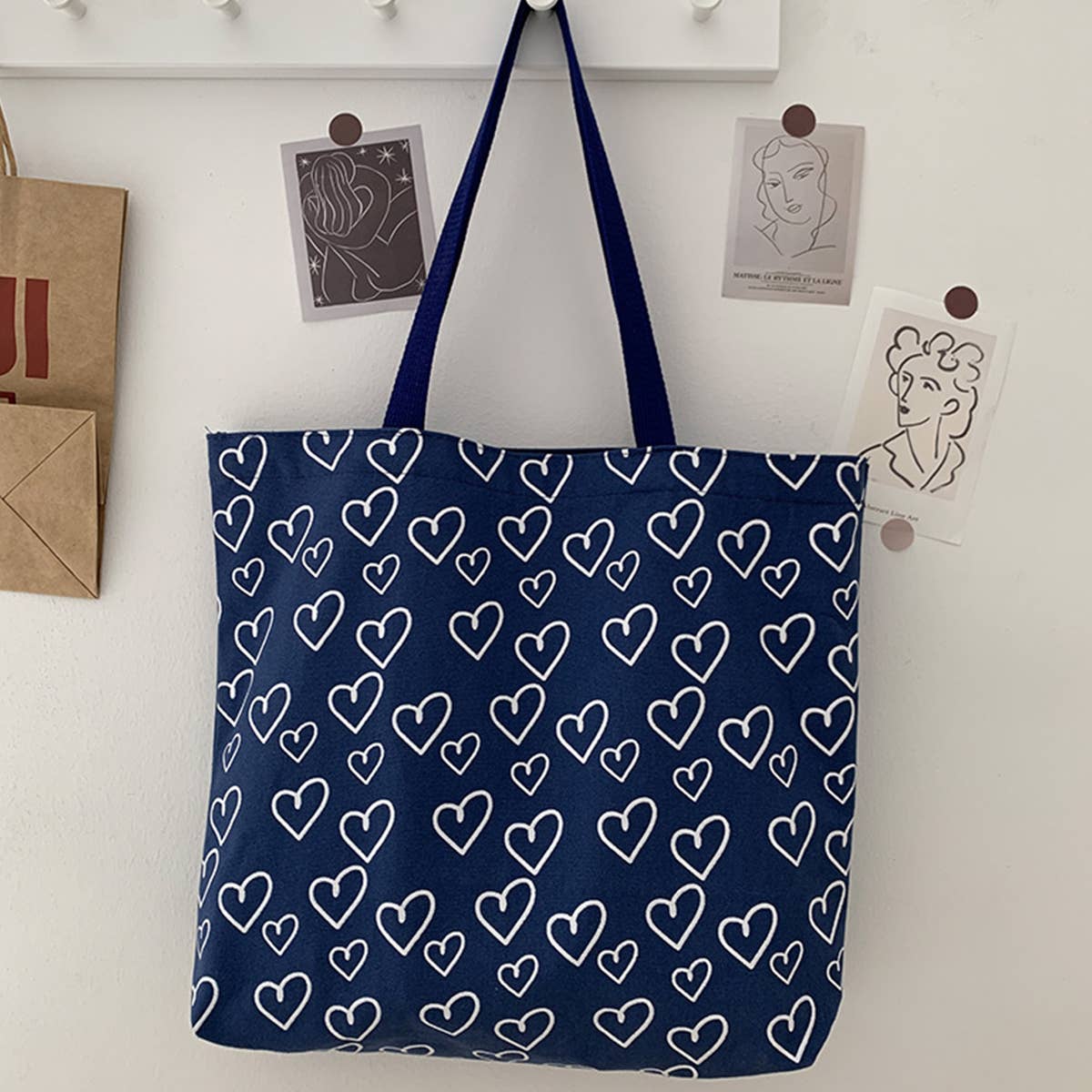 SIMPLE LOVE LAZY STYLE STUDENT CANVAS BAG_CWAB2152