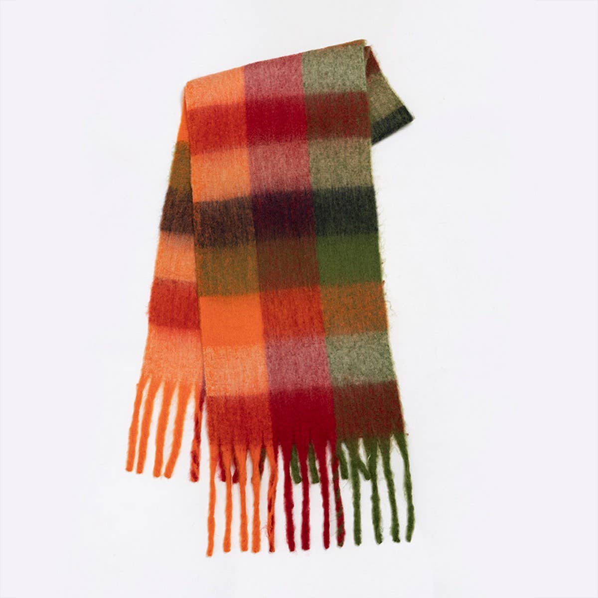Rainbow Tassel Faux Cashmere Scarf for Winter_CWASC2360