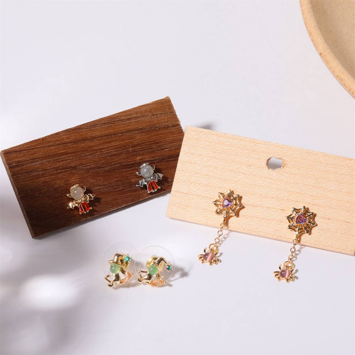 Halloween Devil Spider Witch Bat Heart Earrings