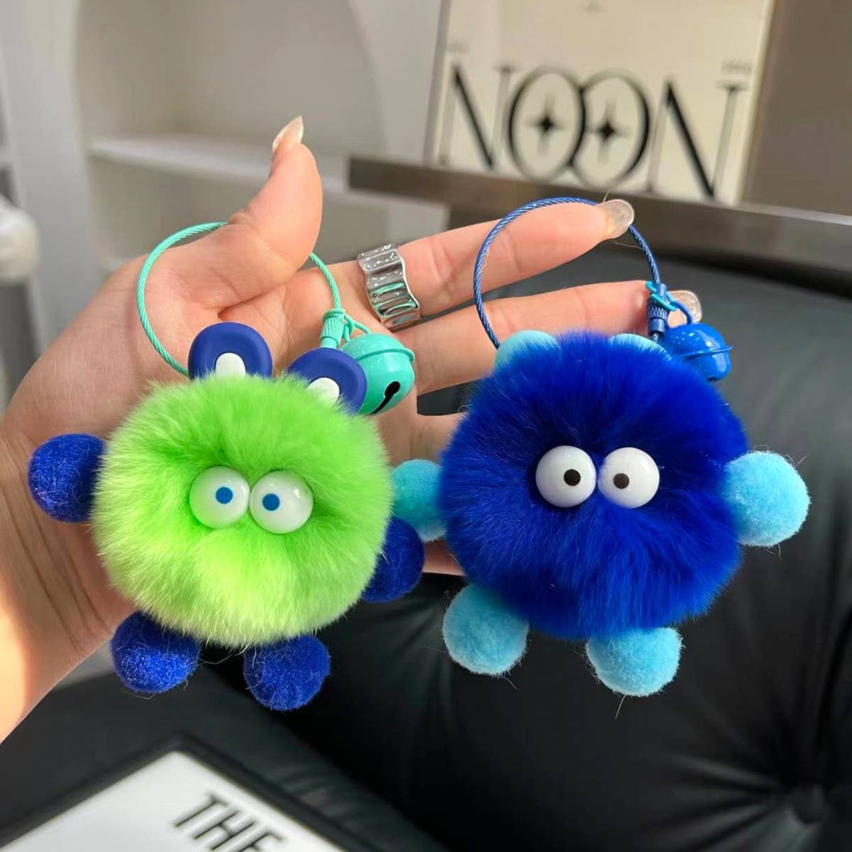 CUTE SMALL COAL BALL BAG PENDANT CAR KEYCHAIN