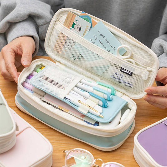 MACAROON COLOR MATCHING LARGE CAPACITY PENCIL CAS