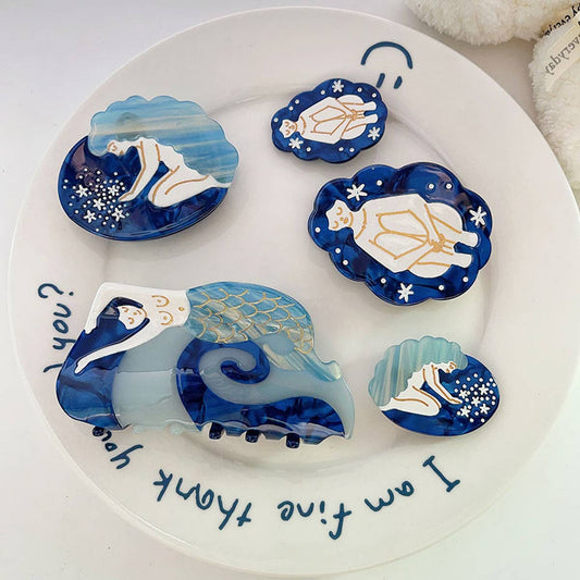 Mermaid Planet Hair Claw - Dreamy Cute Girl Clip_CWAHA1339