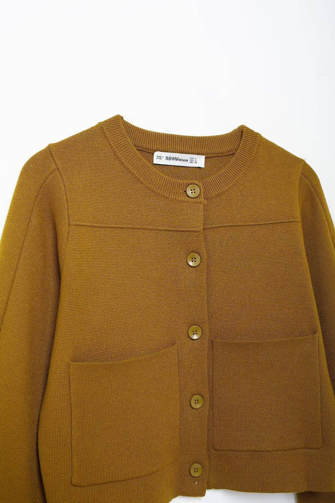 ROUND NECK SOLID COLOR LONG SLEEVE CARDIGAN COAT