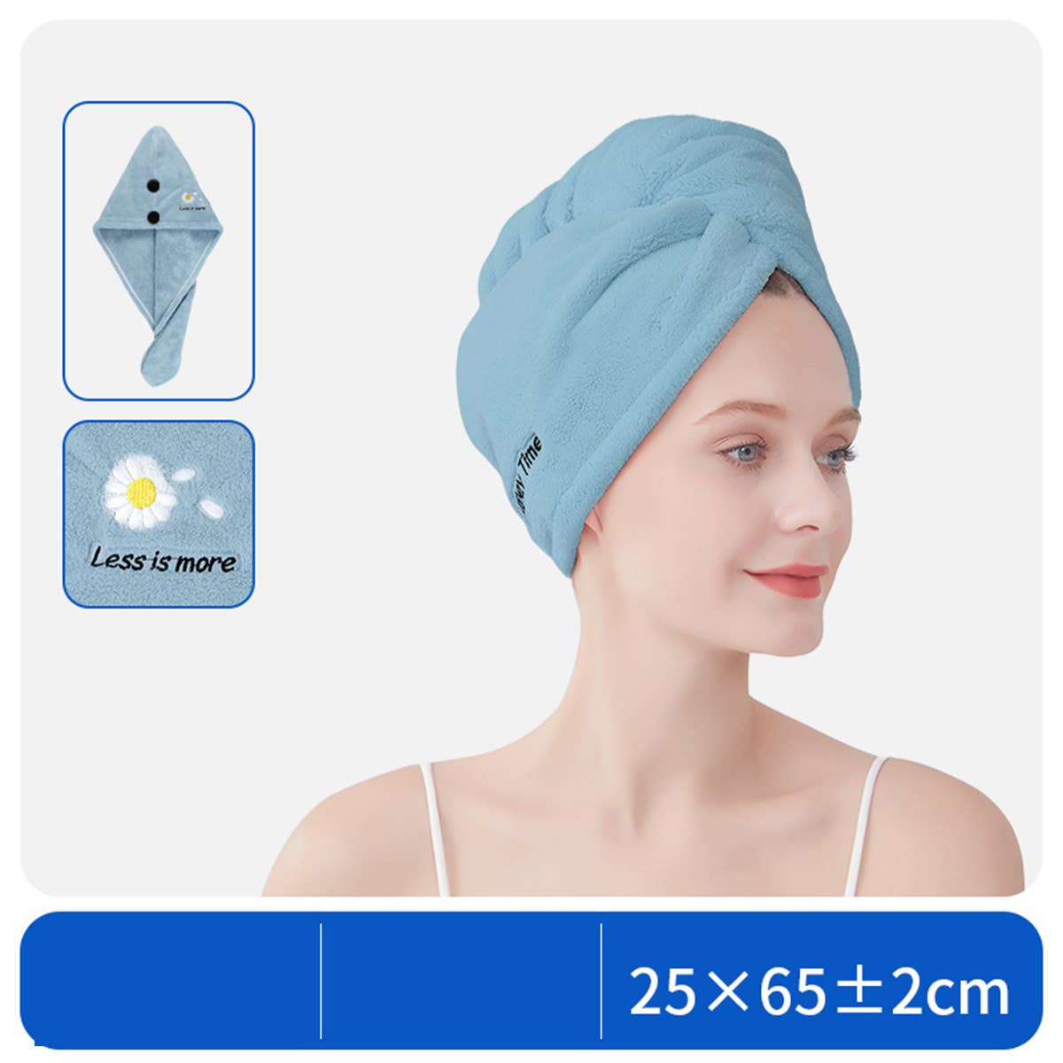 CWMM8345_CARTOON EMBROIDERY THICKENED HOUSEHOLD SHOWER CAP