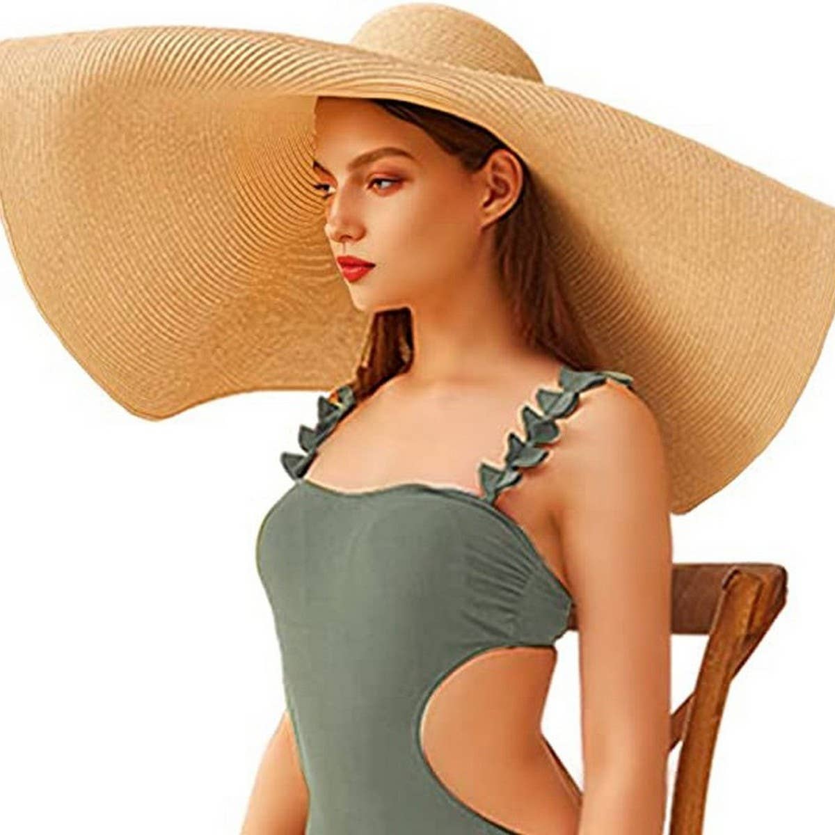Summer oversized brim straw hat for women_CWAH3399