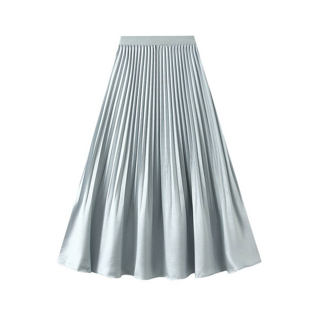 Pleated High-Waist Midi Skirt with Fishtail Design_CWBMS0342