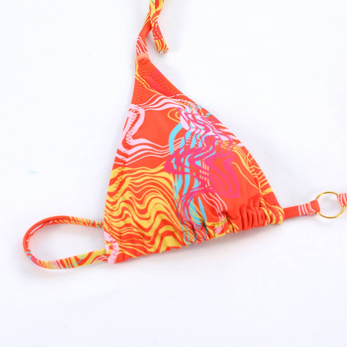Sexy Printed Bikini Set-Backless Tie Side Swimsuit