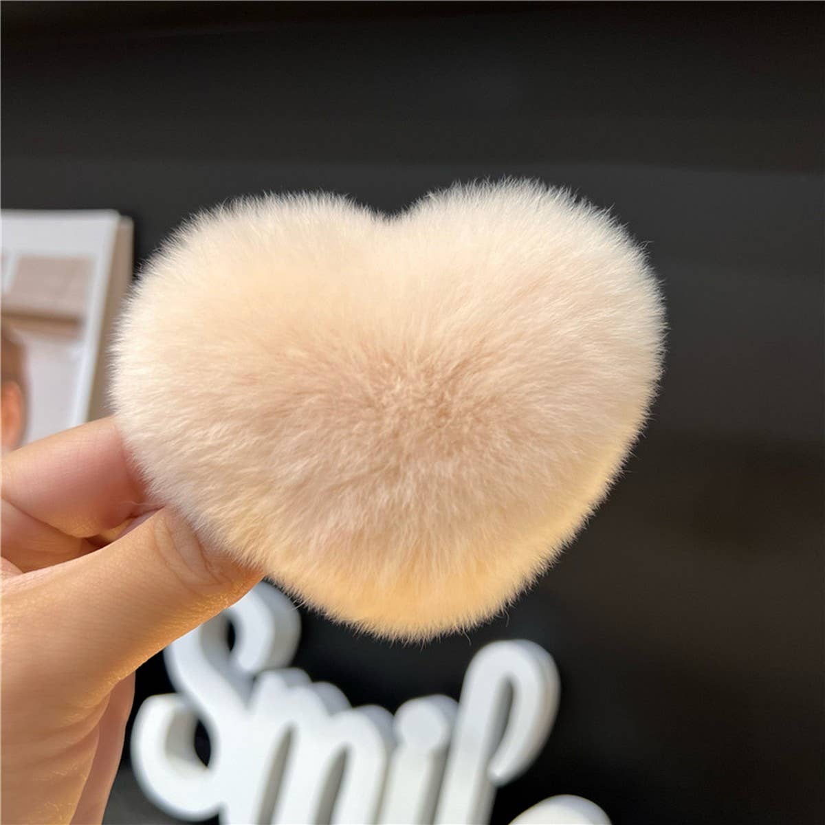 Cute Rex Rabbit Heart Hair Clip - Fluffy BB Pin