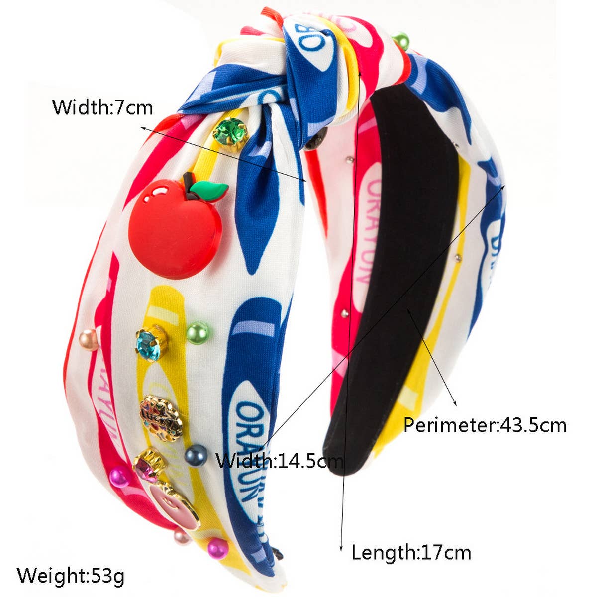 DIAMOND AND PEARL PRINTED FABRIC HEADBAND_CWAHA1777