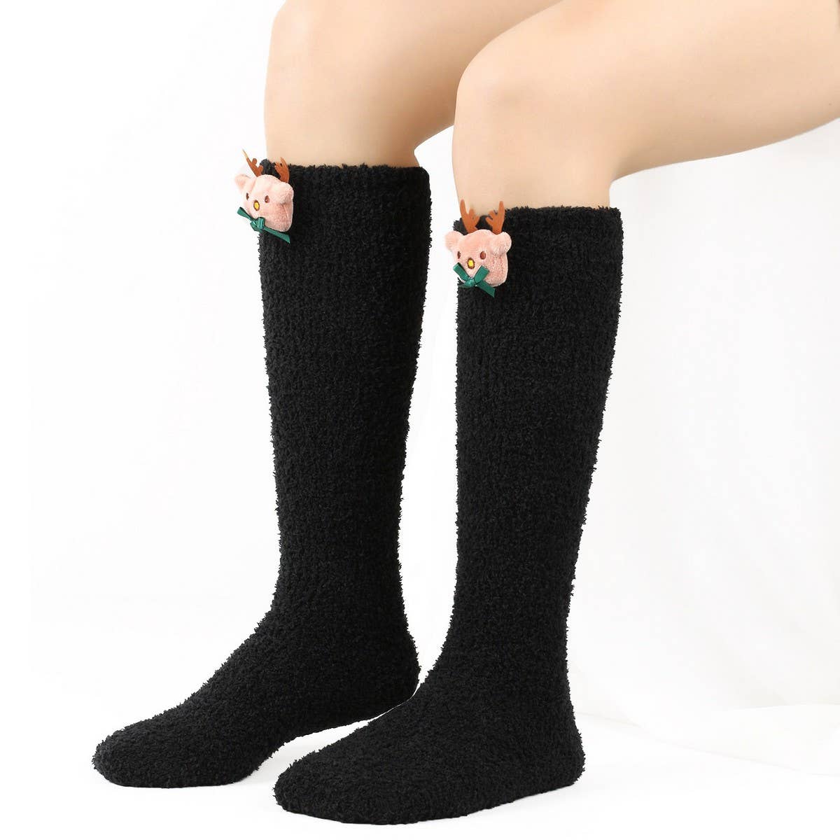CWMS02684_CHRISTMAS KNEE HIGH SOCKS WARM LEG WARMERS