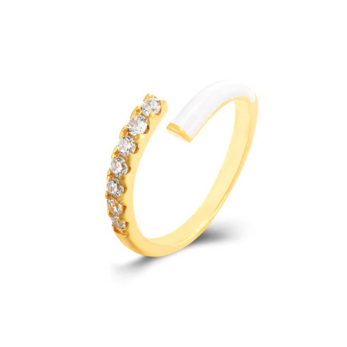 DOUBLE LAYER COLOR OIL DROP OPEN RING