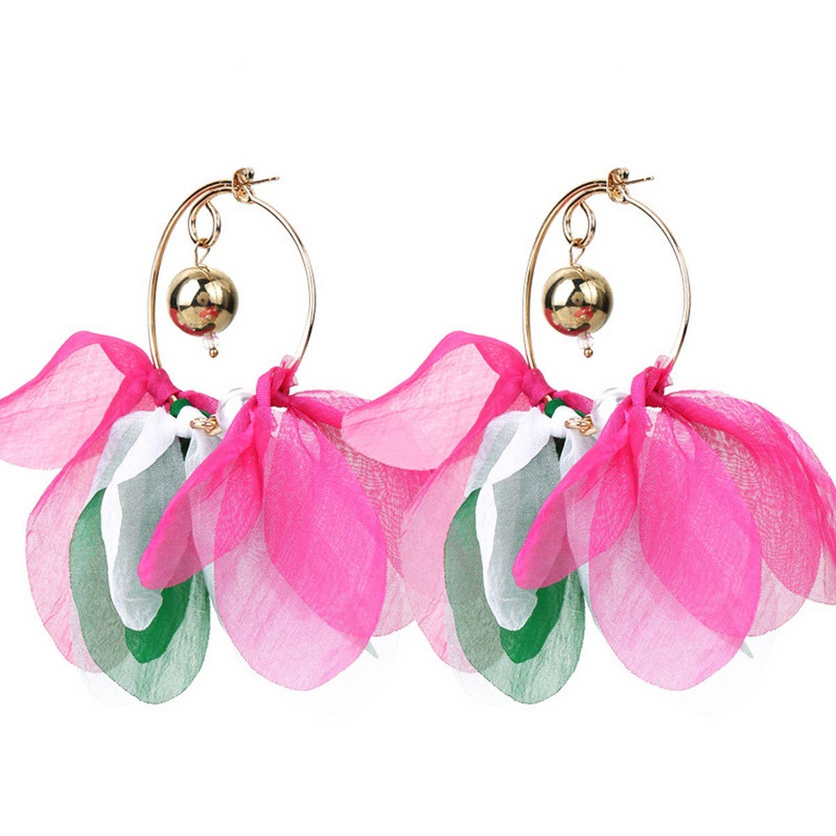 Bold Solid Fabric Hoop Earrings  Original Handmade_CWMM6278