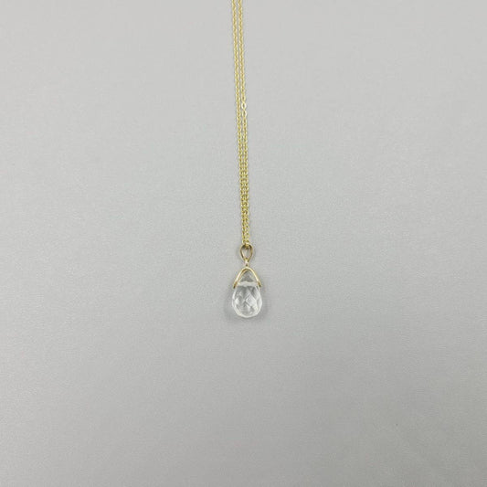 FASHIONABLE NATURAL STONE CRYSTAL PENDANT NECKLACE