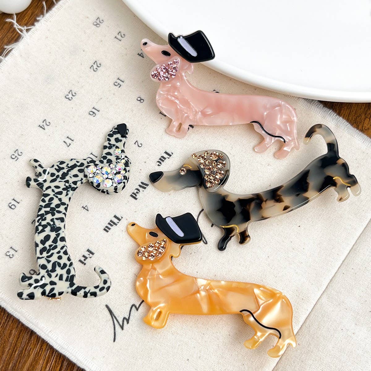 RHINESTONE DOG TEMPERAMENT GIRLY HAIR CLIP