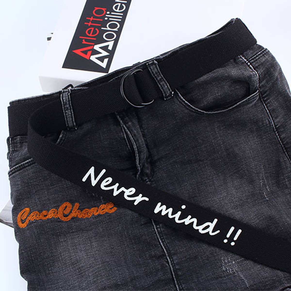 CWABE0959_SIMPLE CASUAL CANVAS DOUBLE BUCKLE BELT